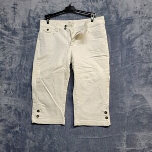 Lee Just‎ Below The Waist Capri Pants Button Accent White Size 12M
